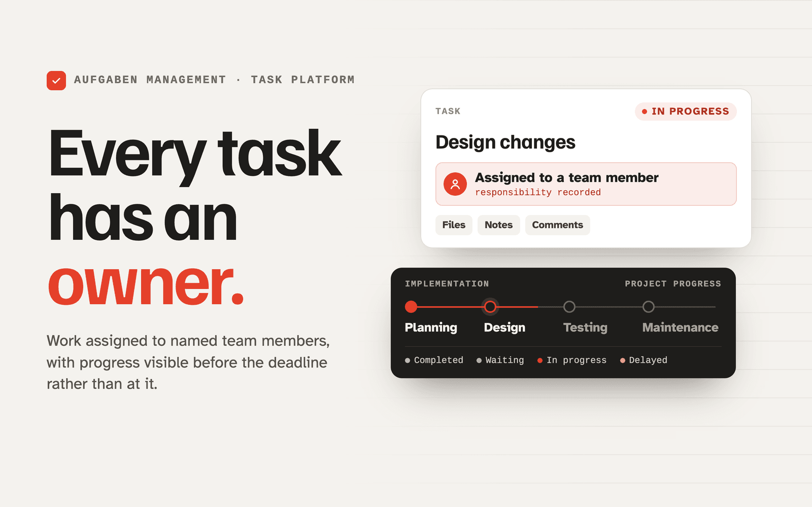 Aufgaben Management — Task, project and deadline management for delivery teams