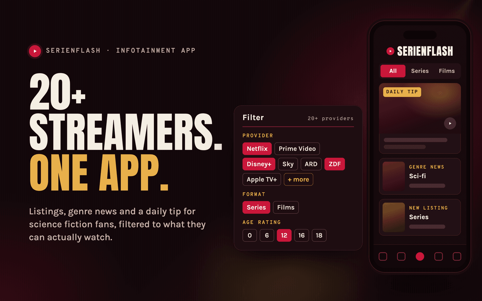 Serienflash — All-in-one infotainment app for the German SF Universe