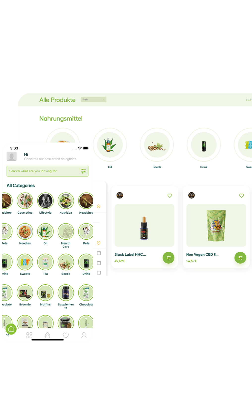 Shared catalogue across web and native apps