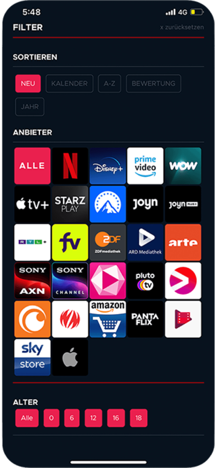 Filtering across twenty-plus streaming providers